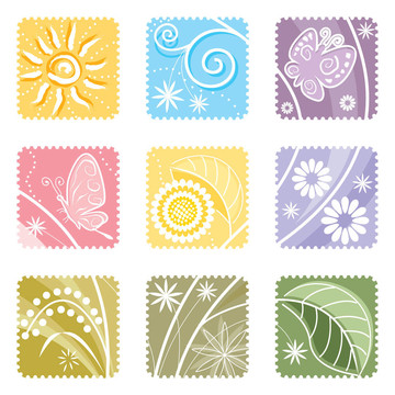 九在一個(gè)花卉標(biāo)簽