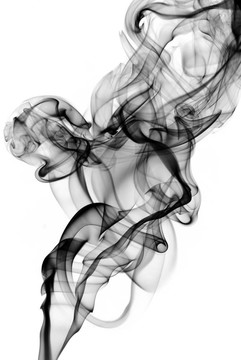 神秘的煙霧在白色的曲線