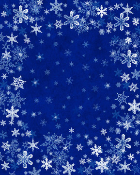 雪花在藍(lán)色的