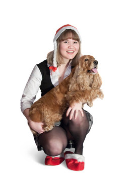 Santa女孩和狗