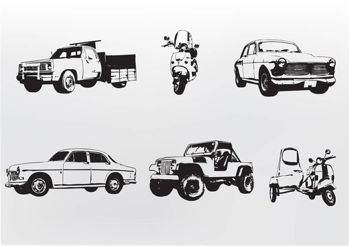 剪影的車