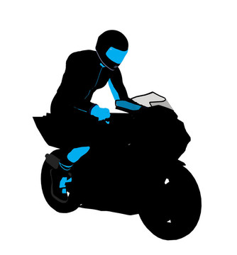 男性運動自行車插圖剪影