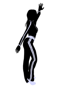 女性城市舞蹈插畫剪影