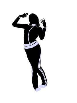 女性城市舞蹈插畫(huà)剪影
