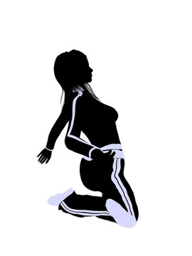 女性城市舞蹈插畫剪影
