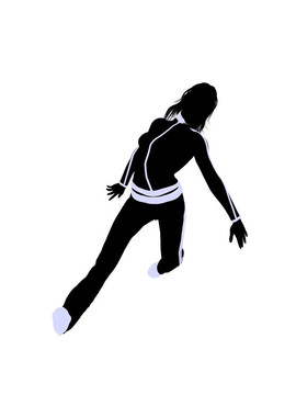女性城市舞蹈插畫剪影