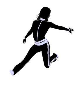 女性城市舞蹈插畫剪影