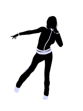女性城市舞蹈插畫剪影