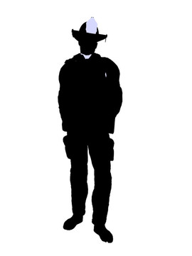 男性消防員插圖剪影