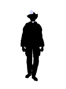 男性消防員插圖剪影