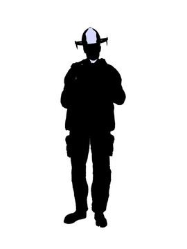 男性消防員插圖剪影