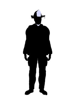 男性消防員插圖剪影