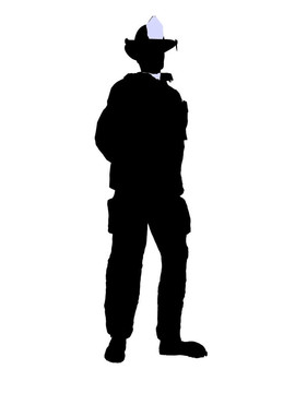 男性消防員插圖剪影