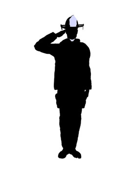 男性消防員插圖剪影