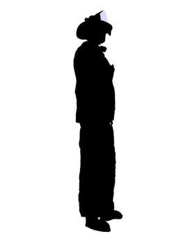 男性消防員插圖剪影