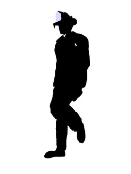 男性消防員插圖剪影