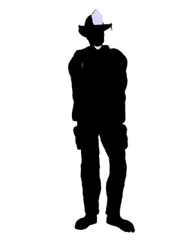 男性消防員插圖剪影