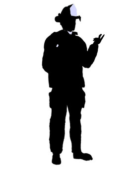 男性消防員插圖剪影