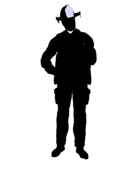 男性消防員插圖剪影