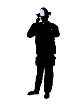 男性消防員插圖剪影