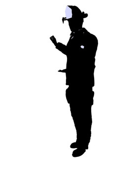 男性消防員插圖剪影