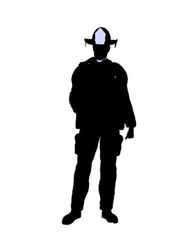 男性消防員插圖剪影