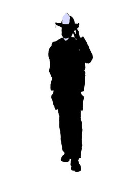 男性消防員插圖剪影