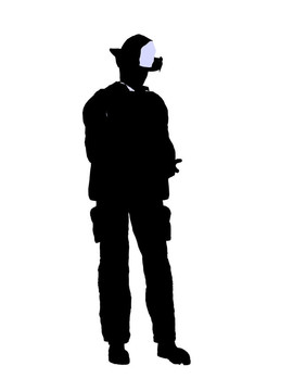 男性消防員插圖剪影