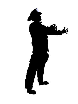 男性消防員插圖剪影