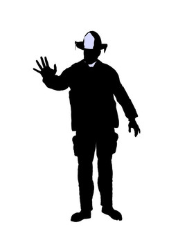 男性消防員插圖剪影