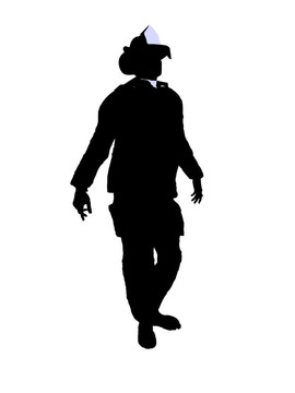 男性消防員插圖剪影