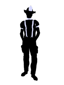 男性消防員插圖剪影