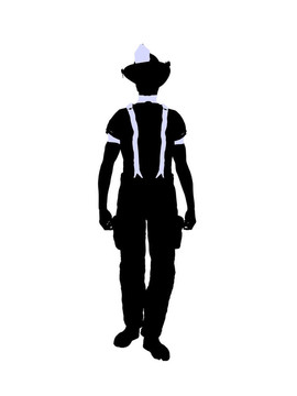 男性消防員插圖剪影