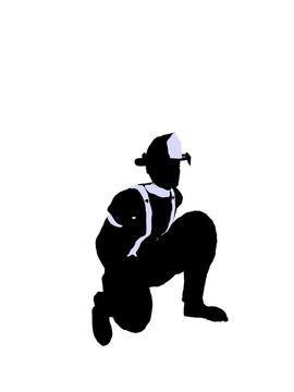 男性消防員插圖剪影
