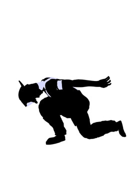 男性消防員插圖剪影