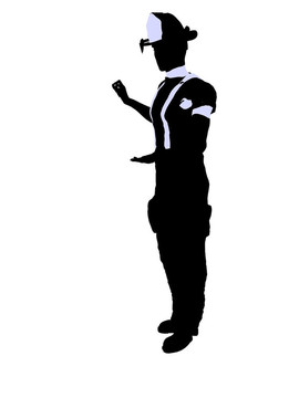 男性消防員插圖剪影