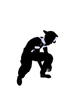 男性消防員插圖剪影