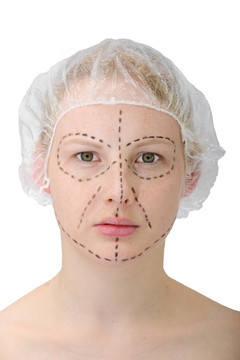 女人的臉在麓整容整形手術(shù)；