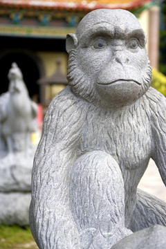 中國猴生肖動物雕像