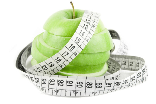 測量膠帶纏綠片appleisolated白