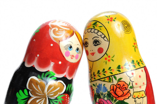 俄式套娃玩偶白色隔離matreshkas