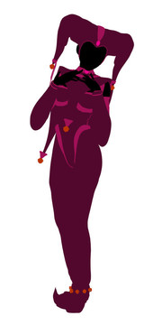 女小丑插圖剪影