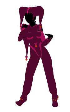 女小丑插圖剪影