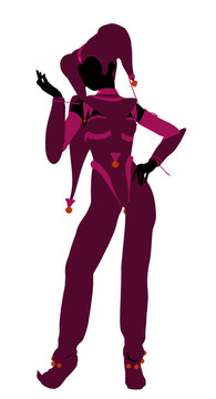 女小丑插圖剪影