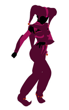 女小丑插圖剪影