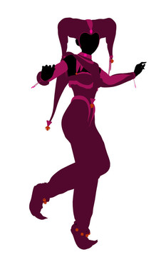 女小丑插圖剪影