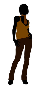 休閑女人插圖剪影