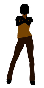 休閑女人插圖剪影