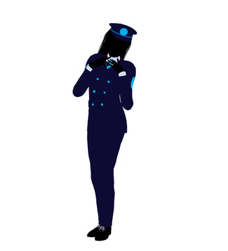女孩插畫剪影
