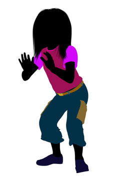 高加索女孩插圖剪影